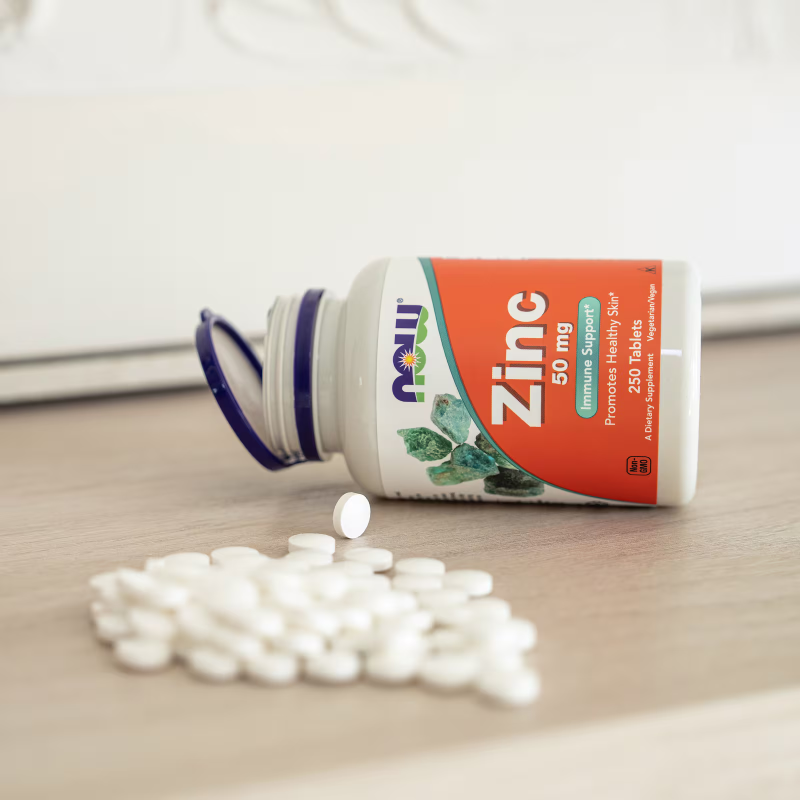 NOW Foods Zinc 50 mg – 100 Comprimés | Soutien Immunitaire