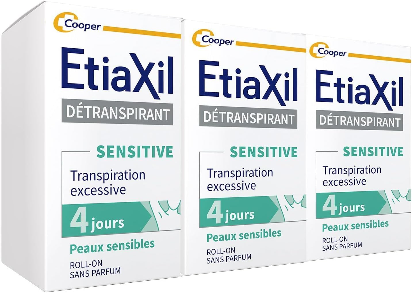 Déodorant Détranspirant - Traitement Transpiration Excessive - Aisselles - Peaux Sensibles - Roll-on - Efficacité 4 jours -15 ml